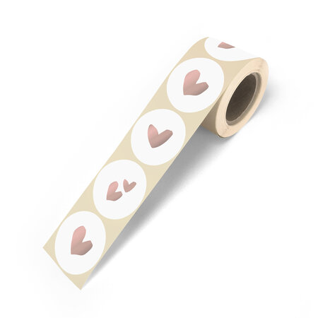 cadeaustickers Solo Hearts rose-goud 5st.