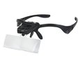 Loupebril zwart met 2x ledlamp